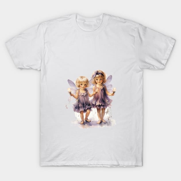 Purple Fairies holding Lanterns T-Shirt by tfortwo